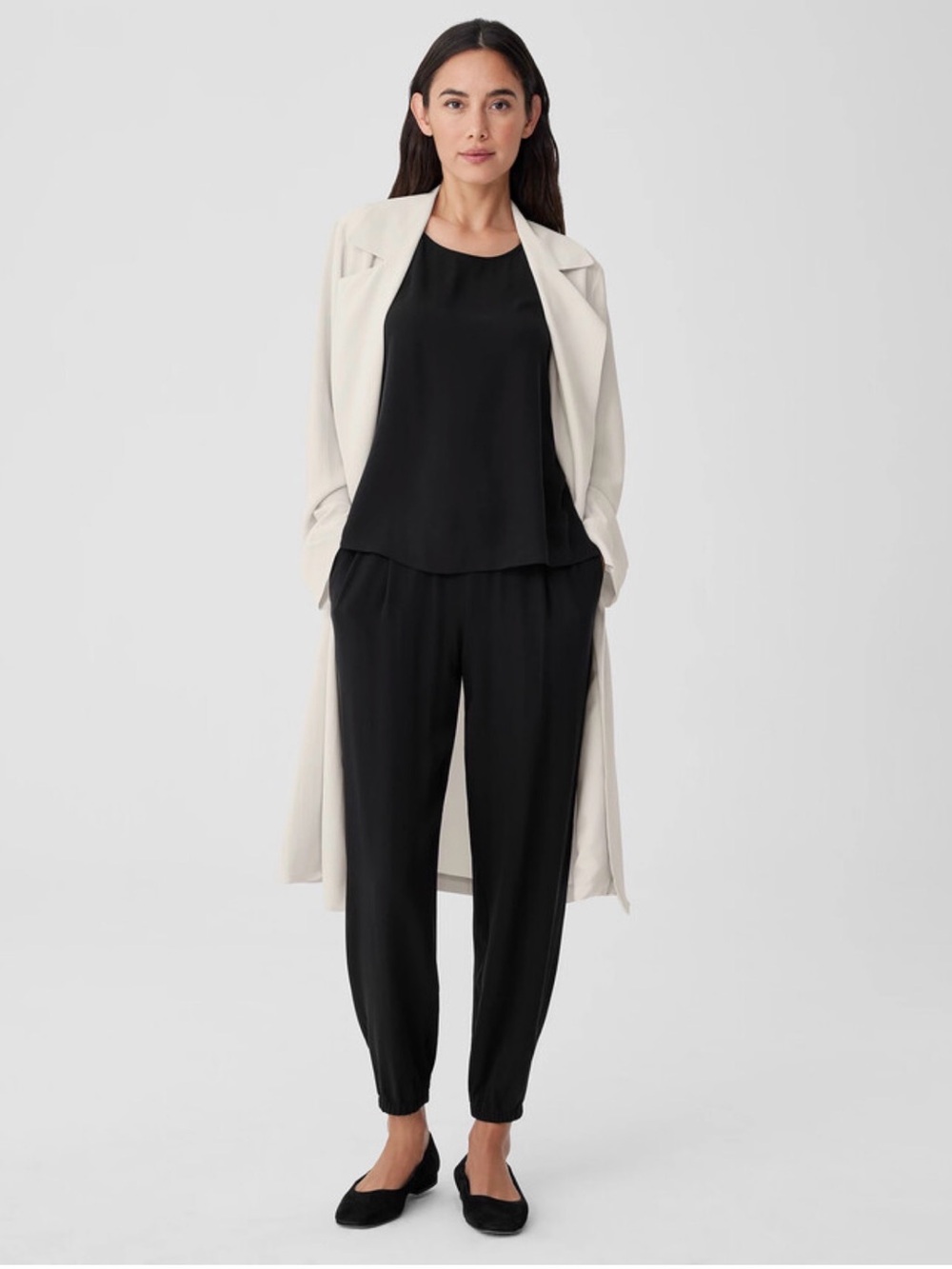 Eileen Fisher 100% Silk Black Jogger Pants | size XL | NWOT MRSP $258